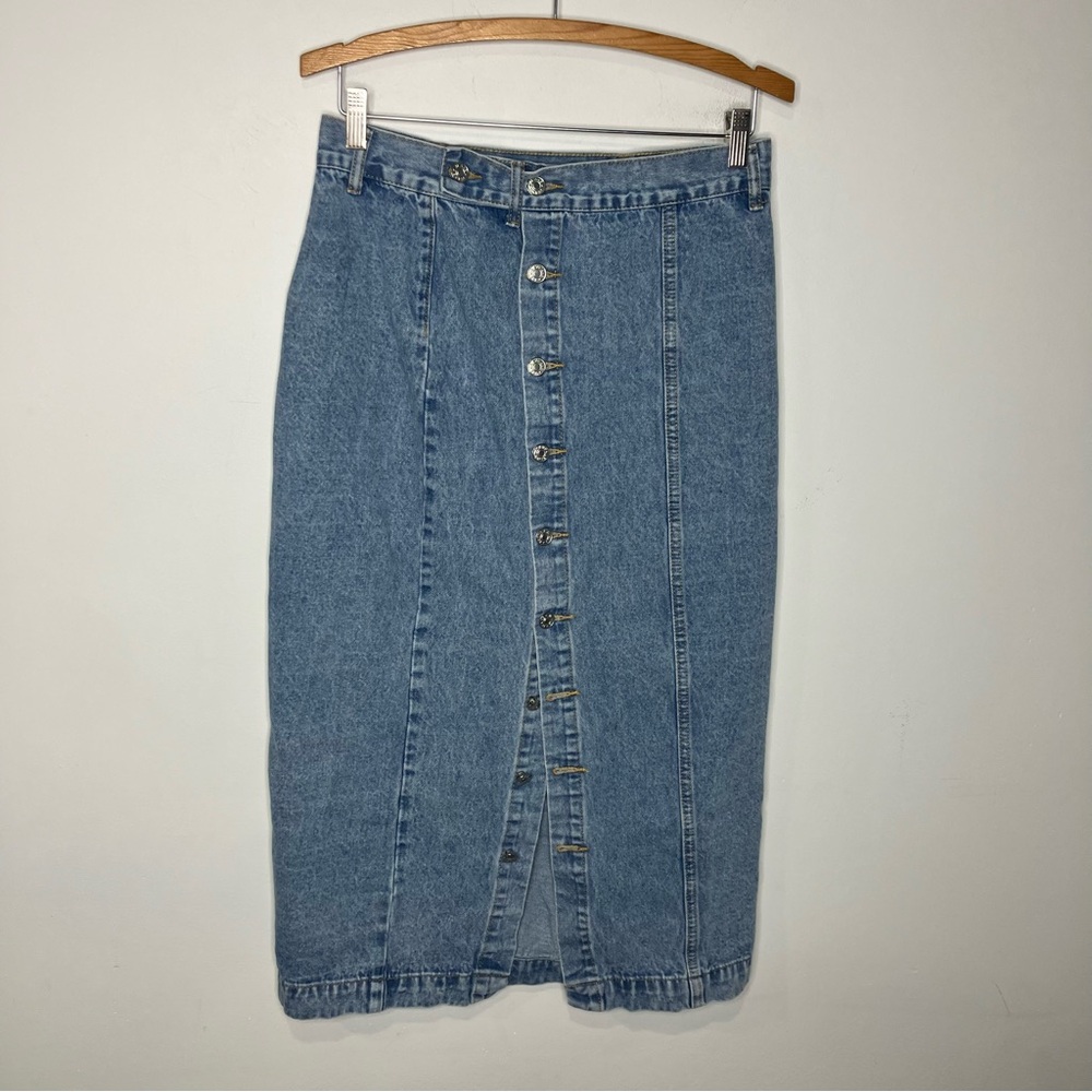 SHEIN Y2K style button front denim straight pencil skirt women size 8/10 trendy